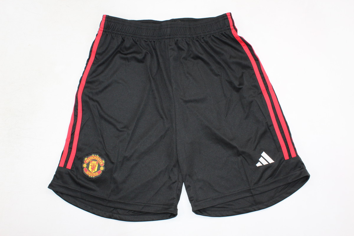 AAA Quality Manchester Utd 23/24 Home Black Soccer Shorts